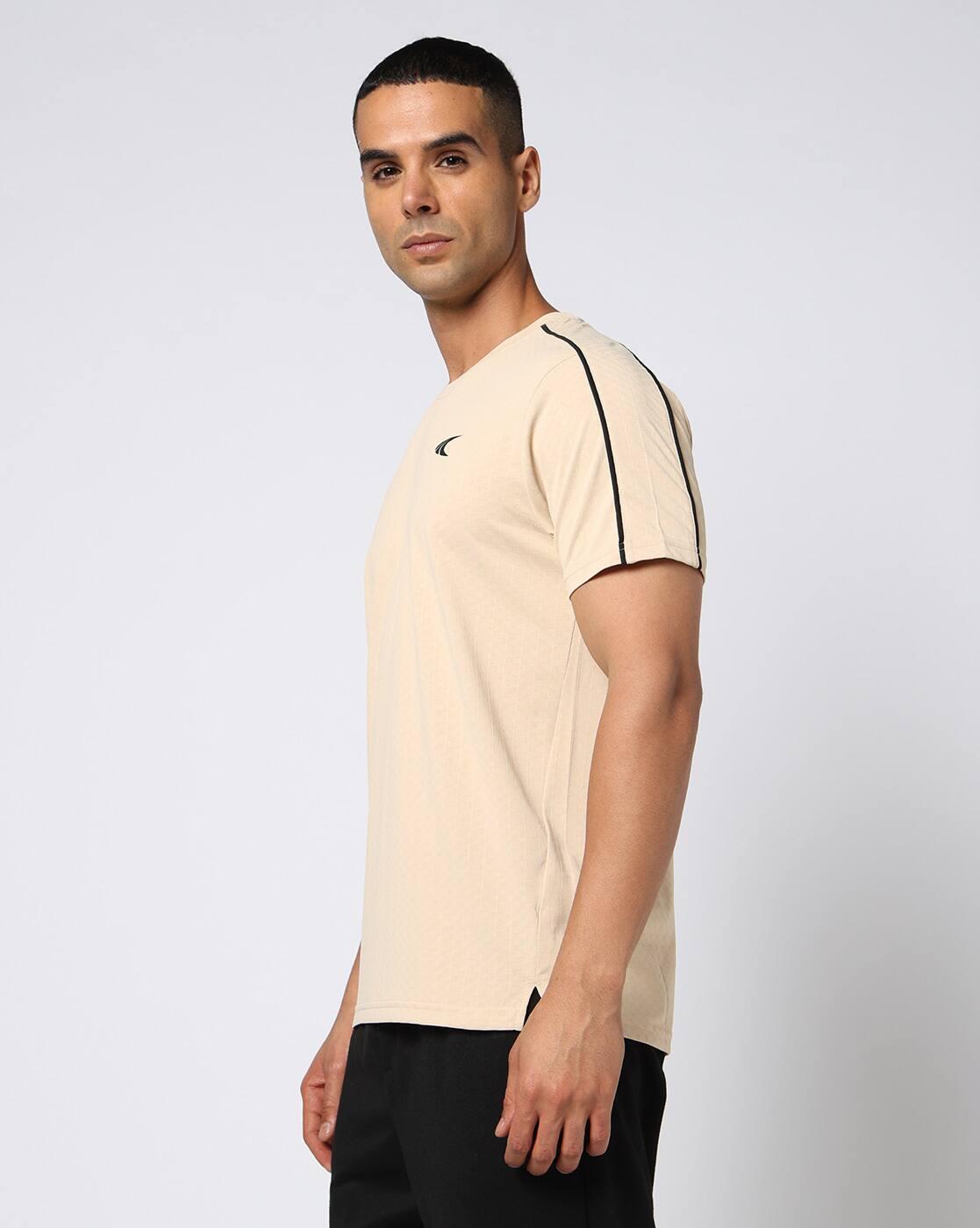 PERFORMAX | Men Geometric Pattern Regular Fit Crew-Neck T-Shirt|1