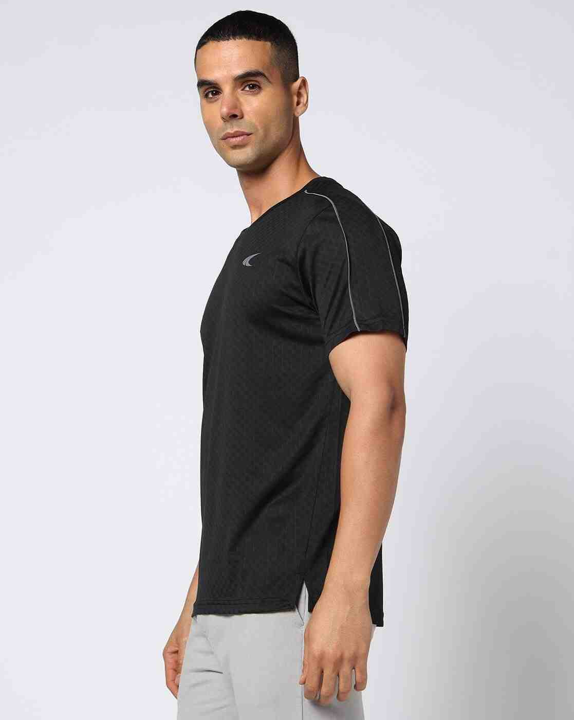 PERFORMAX | Men Geometric Pattern Regular Fit Crew-Neck T-Shirt|1