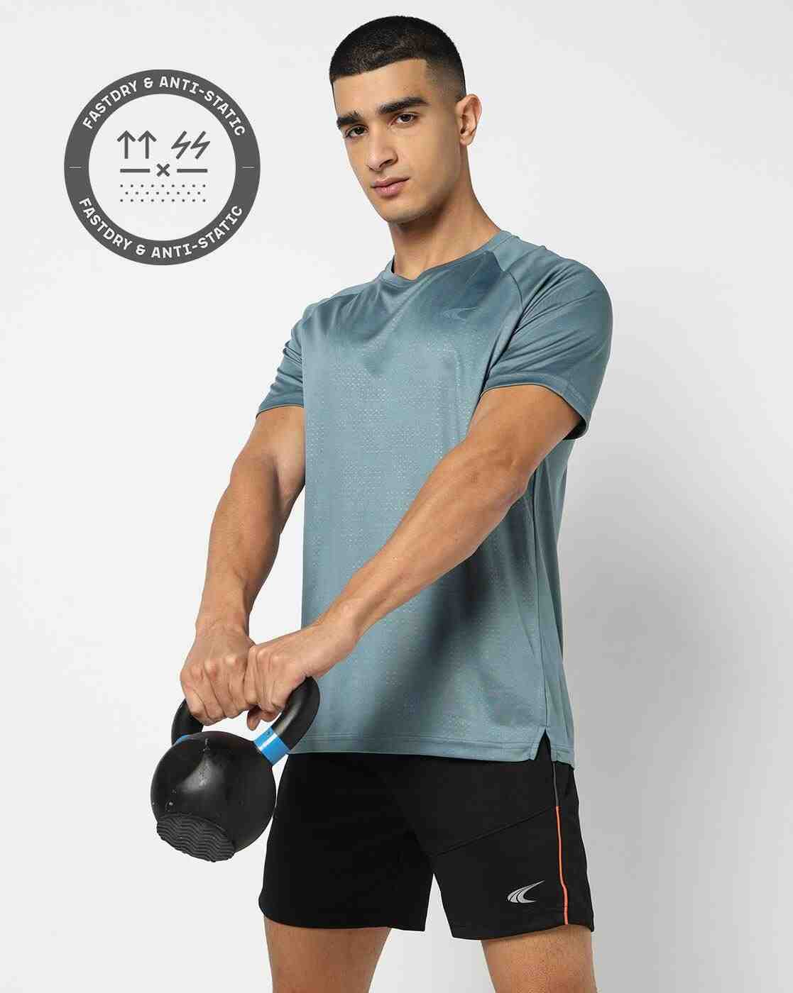 Men Patterned Regular Fit Crew-Neck Training T-Shirt