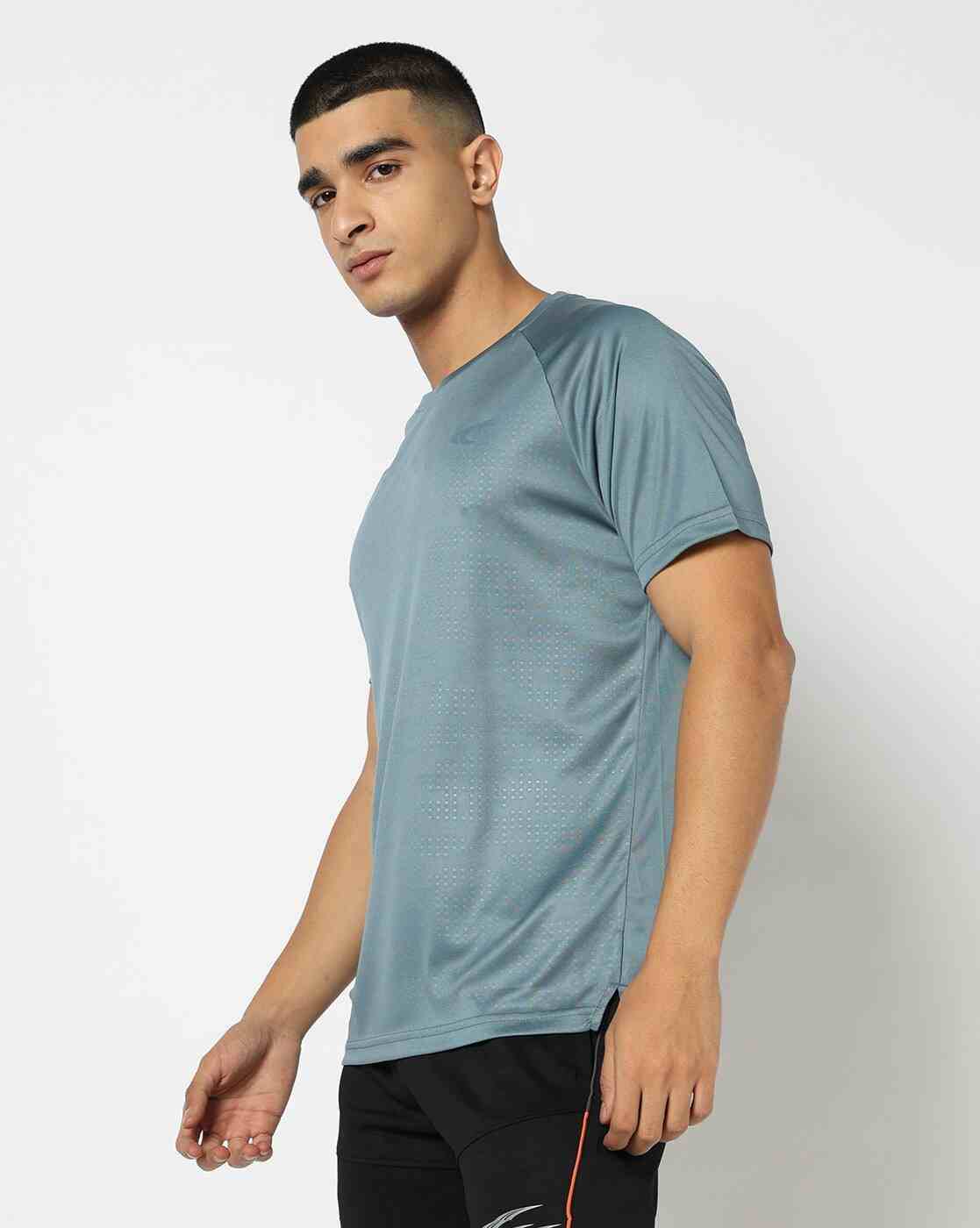 PERFORMAX | Men Patterned Regular Fit Crew-Neck Training T-Shirt|1