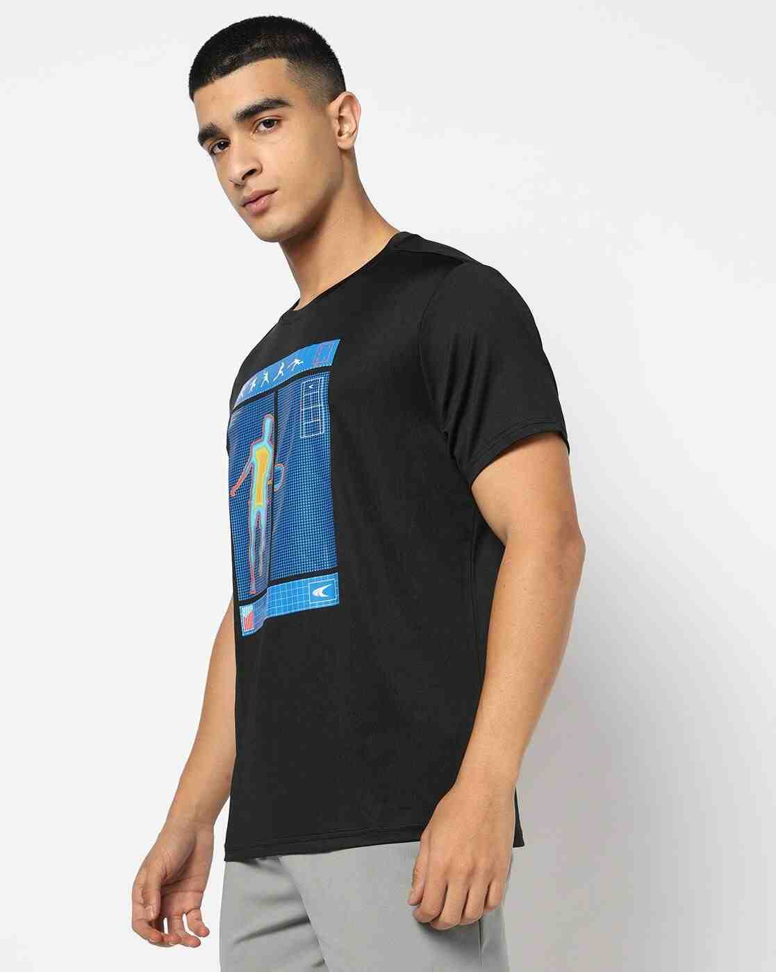 PERFORMAX | Men Racquet Sport Graphic Print Regular Fit Crew-Neck T-Shirt|1