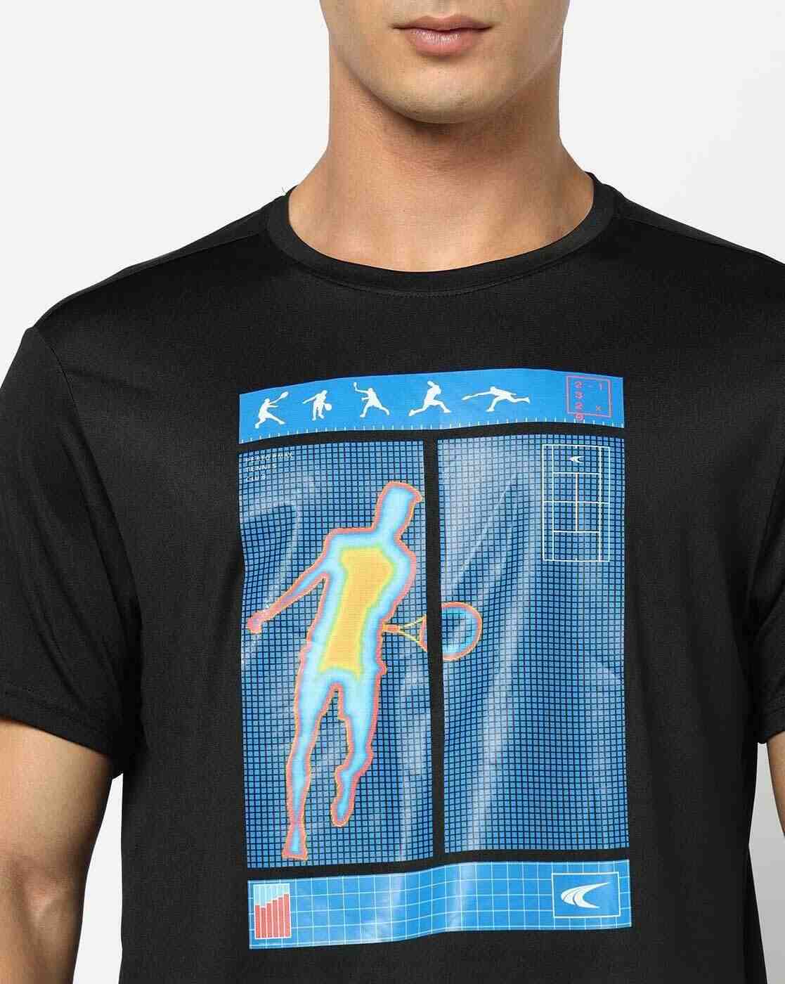 PERFORMAX | Men Racquet Sport Graphic Print Regular Fit Crew-Neck T-Shirt|4
