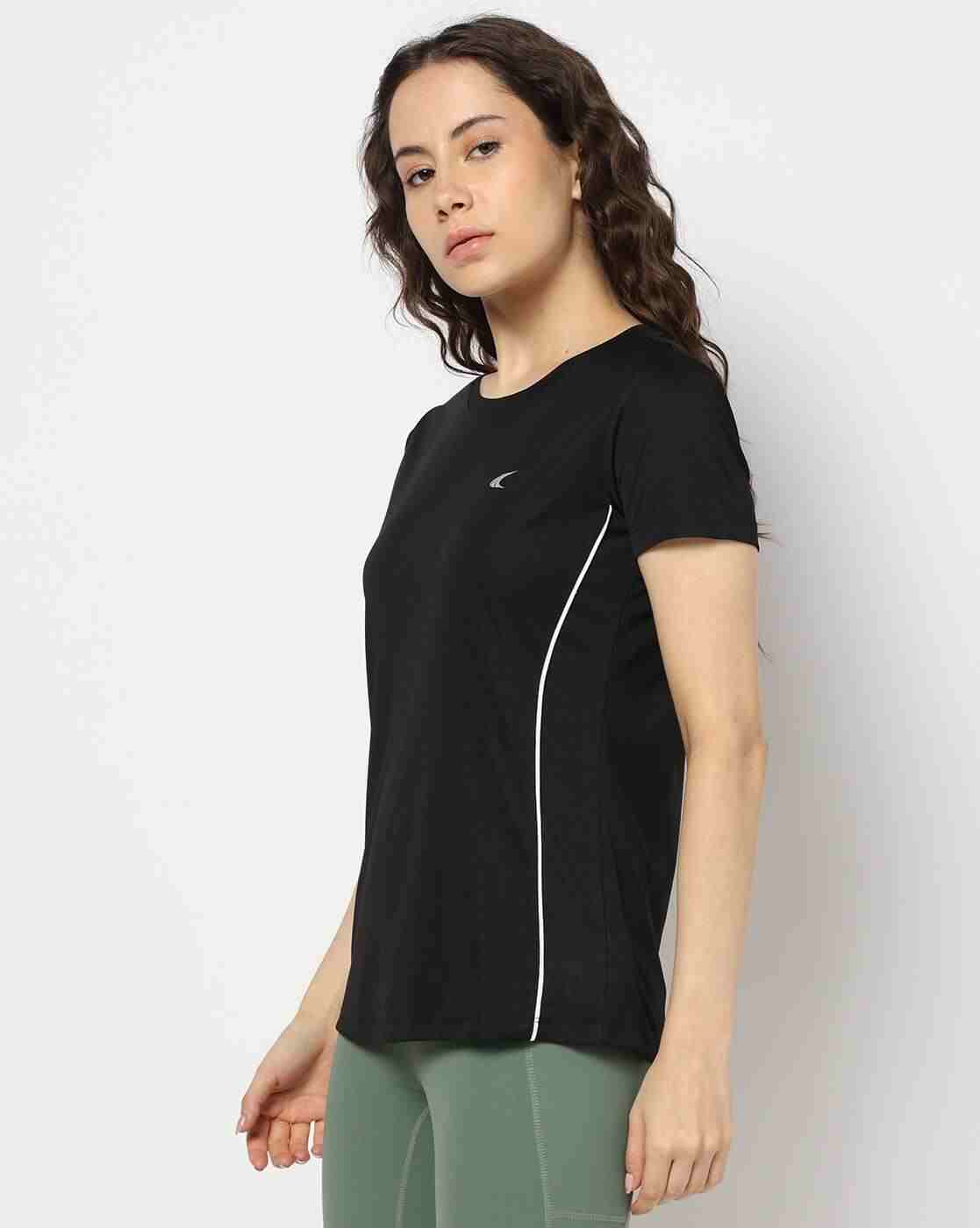 PERFORMAX | Women Regular Fit Running & Training Side Piping T-Shirt|1