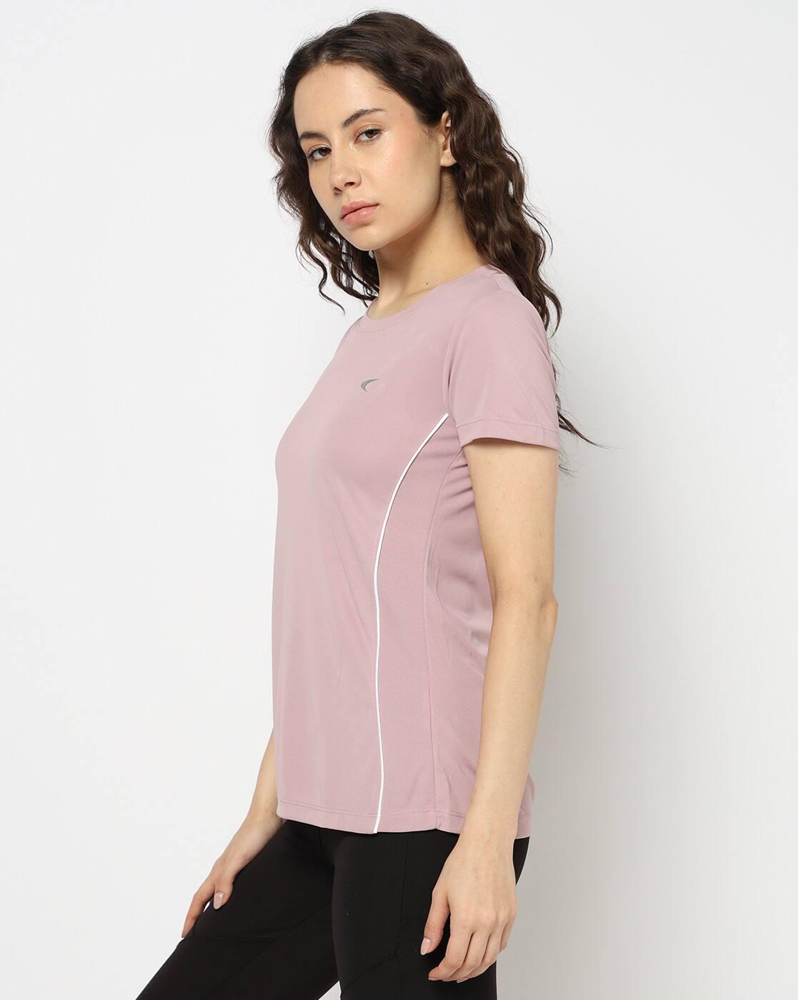 PERFORMAX | Women Regular Fit Running & Training Side Piping T-Shirt|1