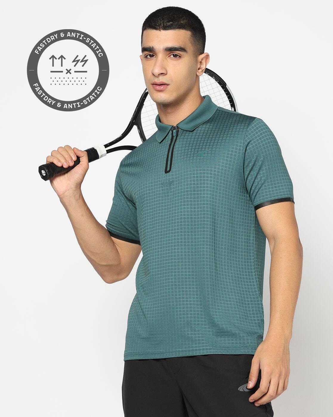 Men Checked Regular Fit Polo T-Shirt