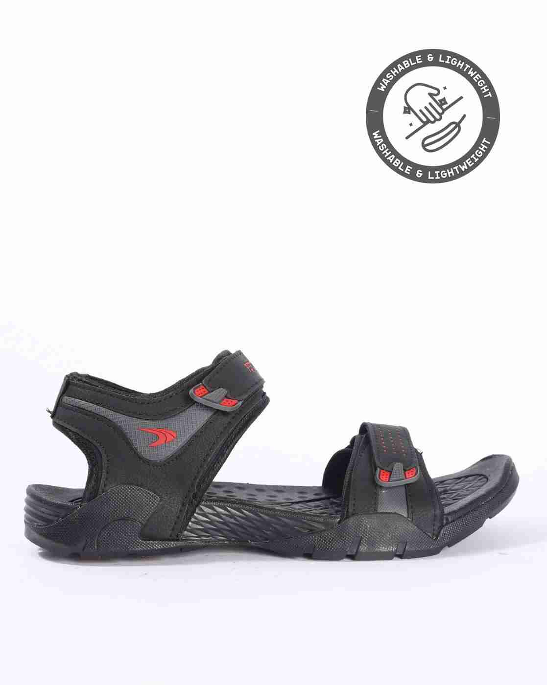 PERFORMAX | Washable Panelled Flat Sandals with Velcro Fastening|0