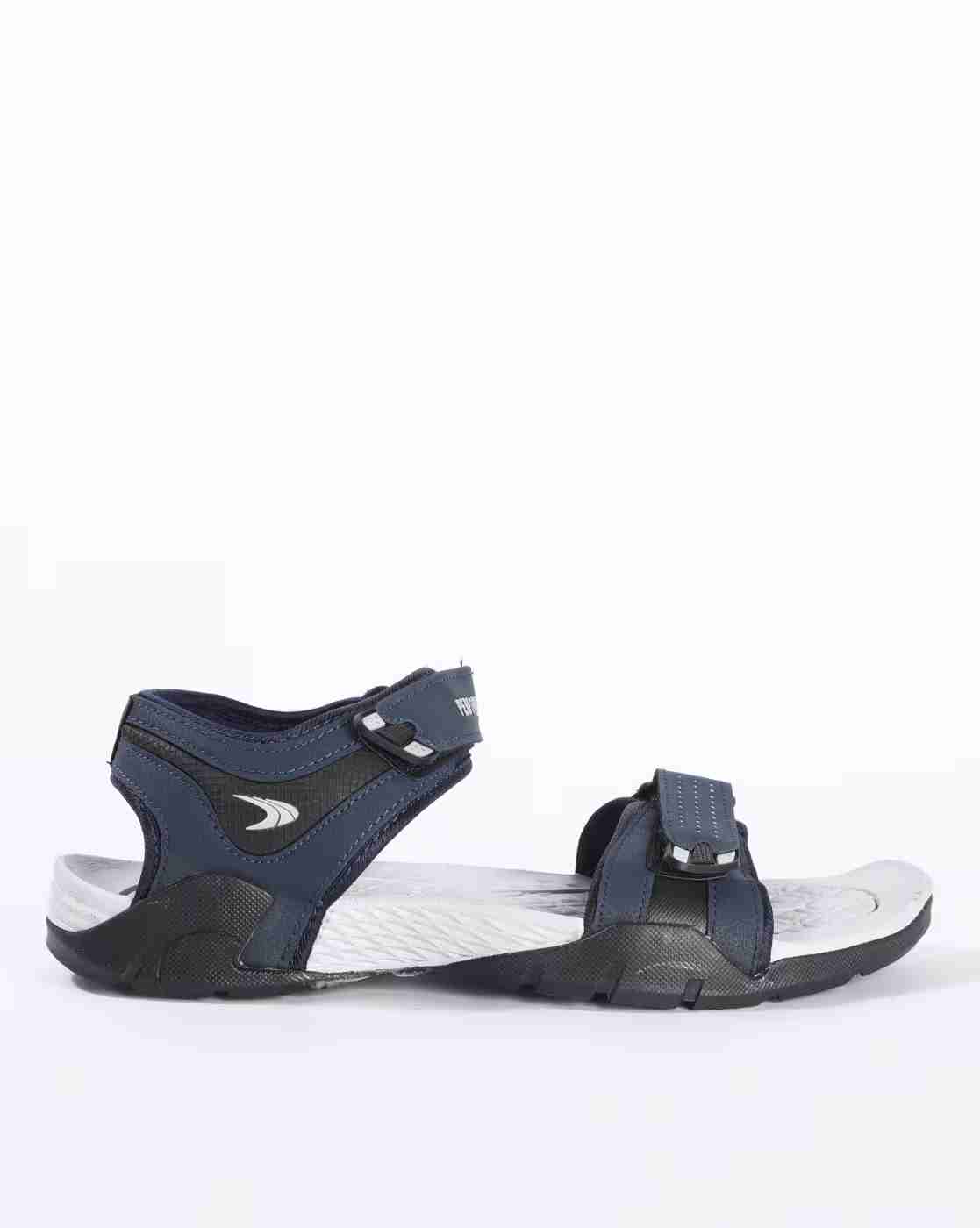 Washable Panelled Flat Sandals with Velcro Fastening