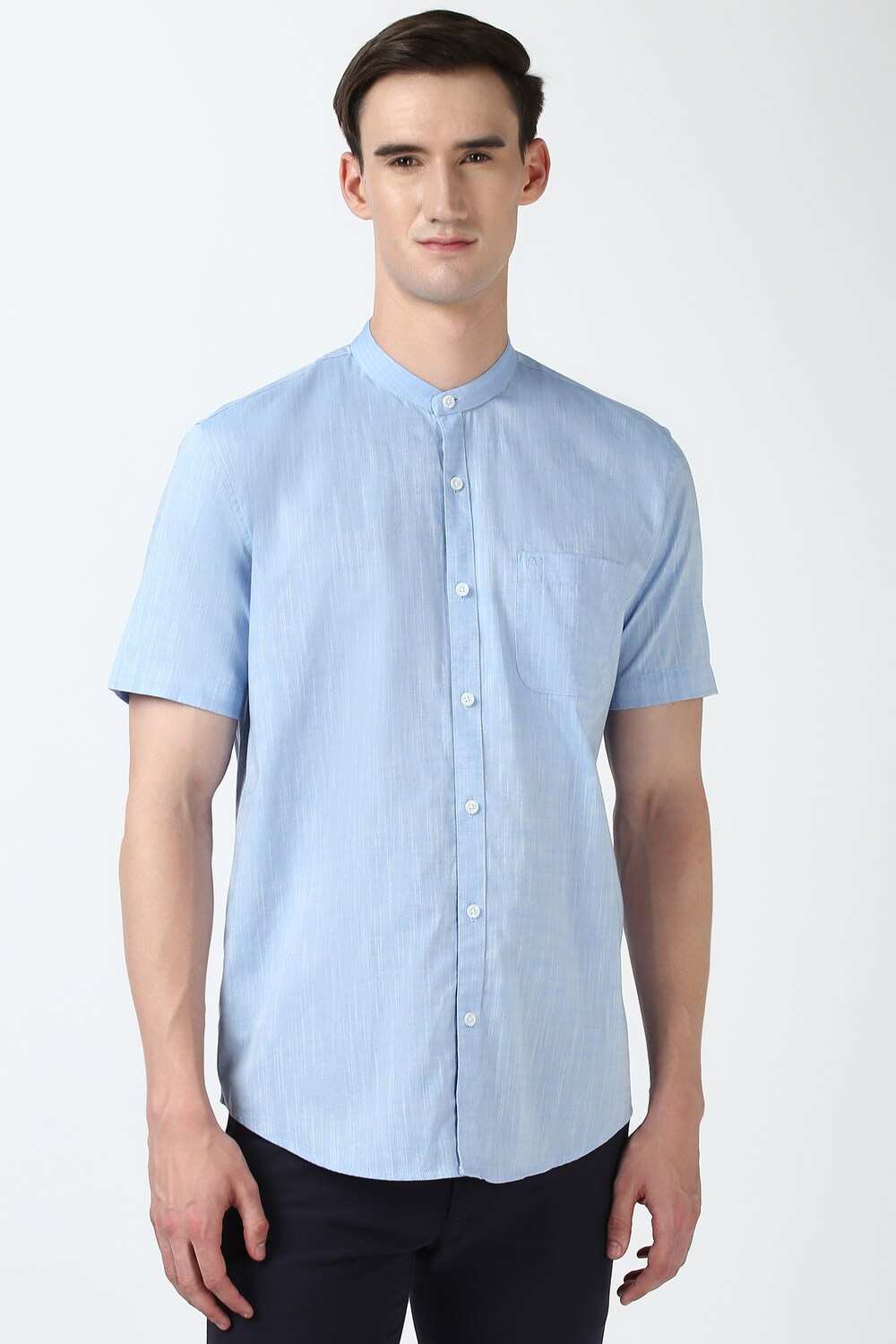 Men Blue Slim Fit Textured Shirt