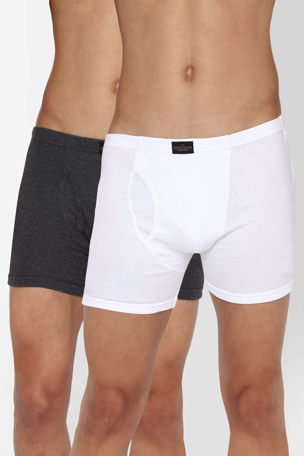 Men White Solid Pack of Two Trunks
