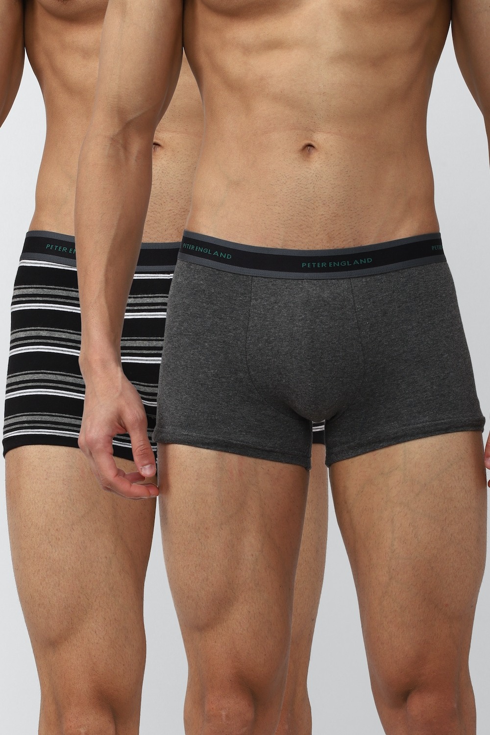 Men Black Stripe Pack of Two Trunks