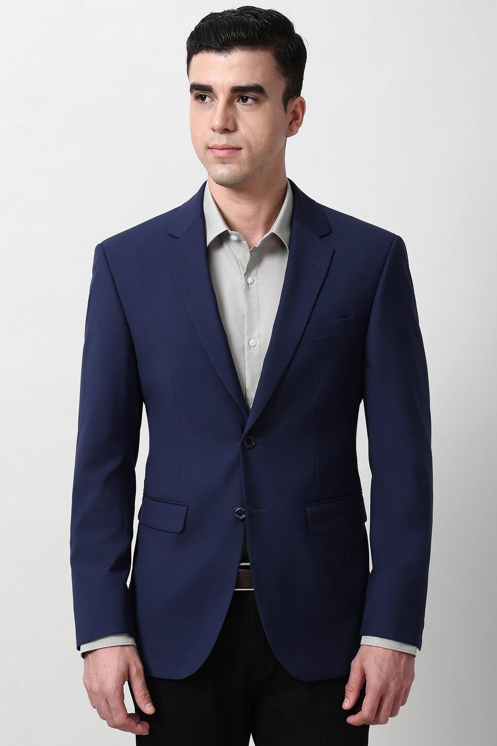 Men Navy Solid Formal Blazer