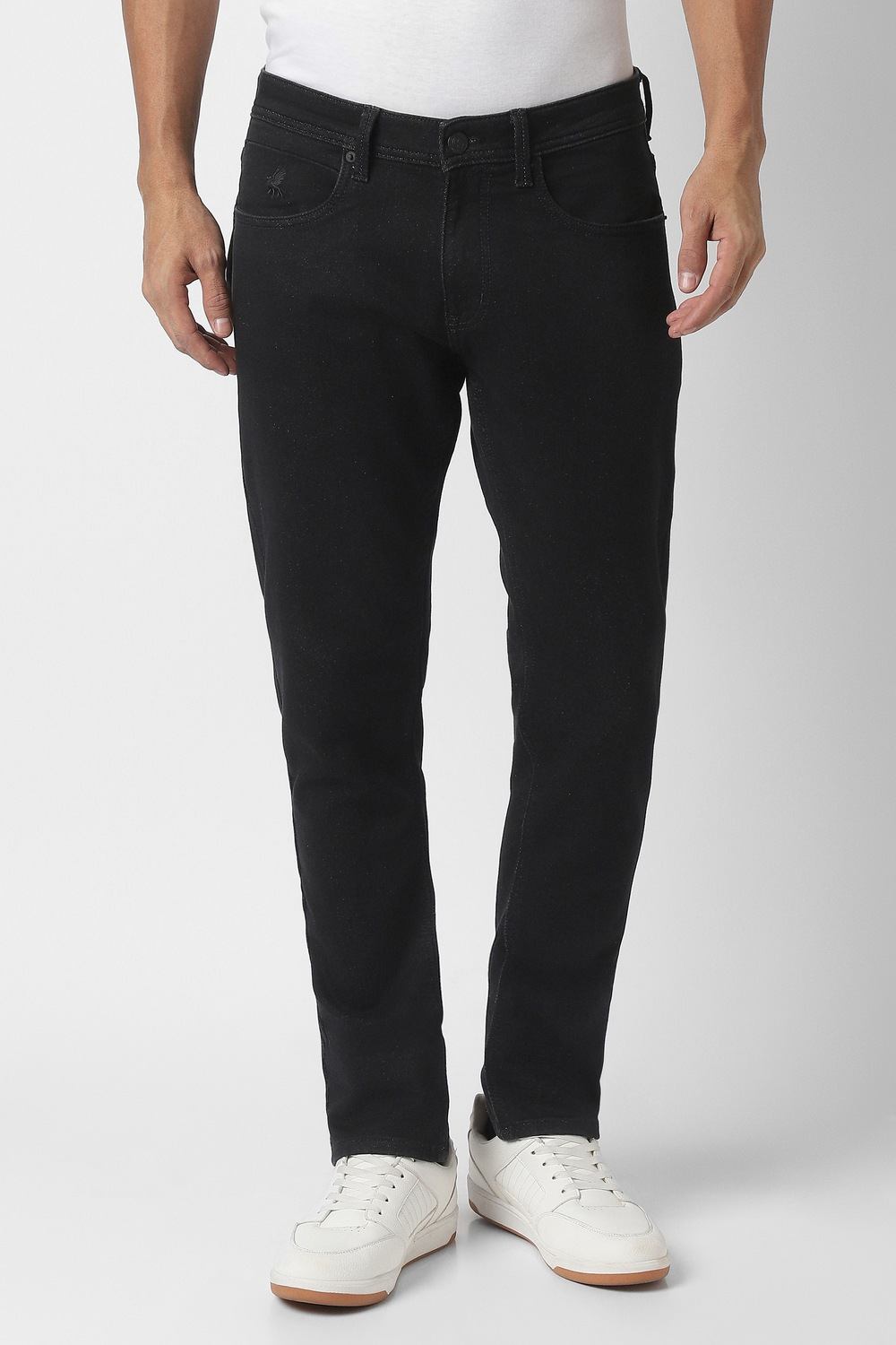 Men Black Dark Wash Jeans