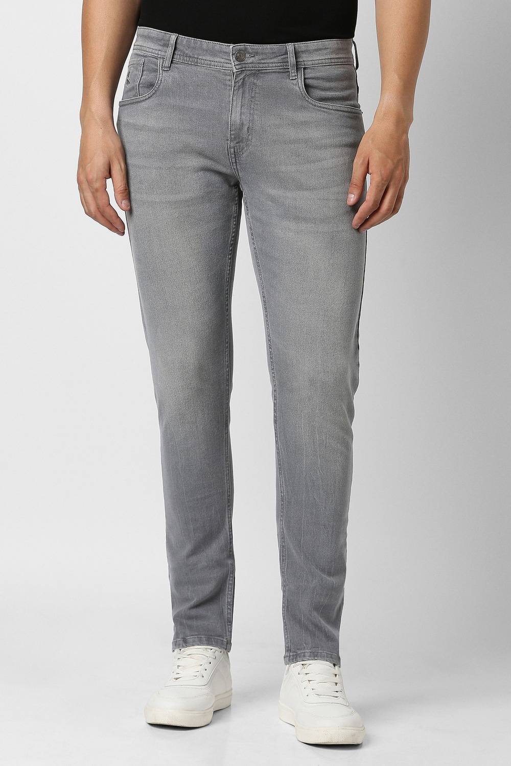 Men Grey Light Wash Jeans