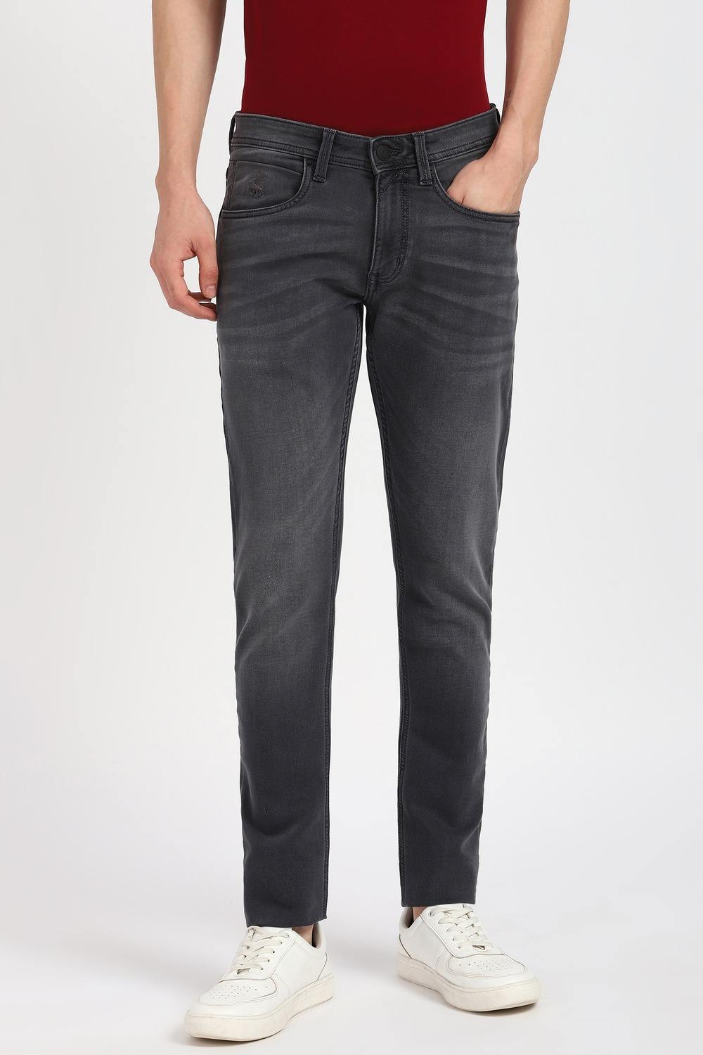 Men Grey Mid Wash Jeans