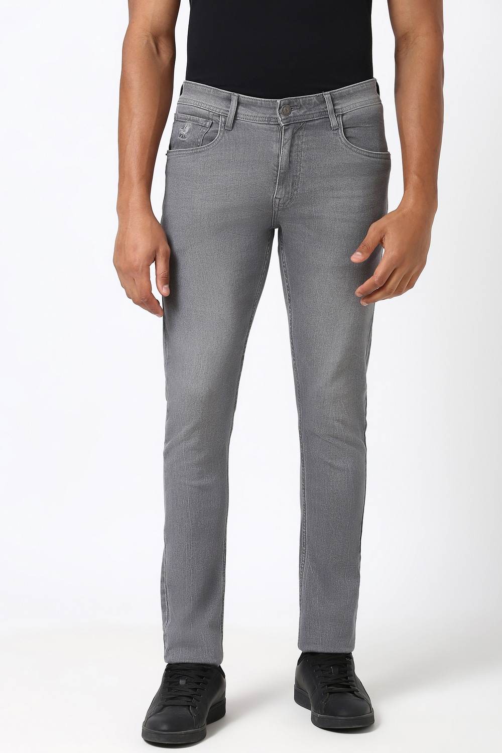 Men Grey Light Wash Jeans