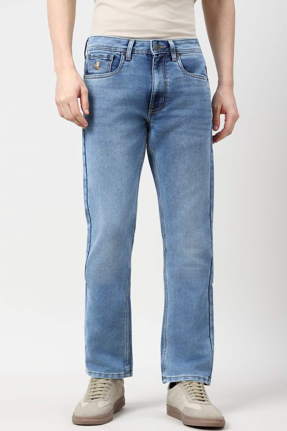Men Blue Mid Wash Jeans