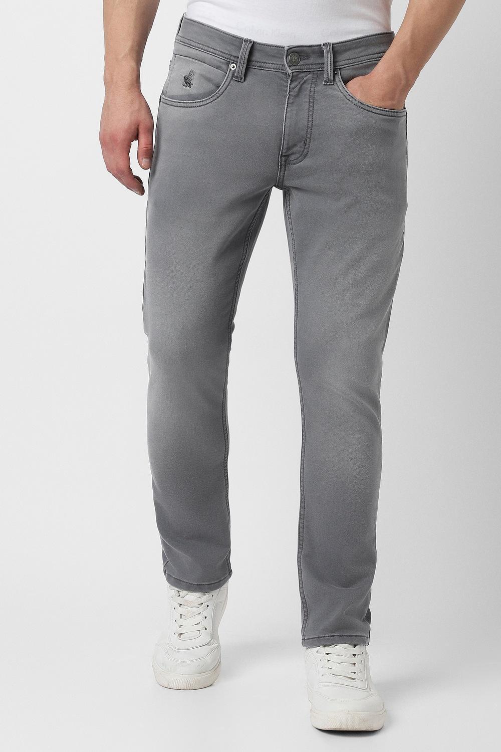 Men Grey Mid Wash Jeans