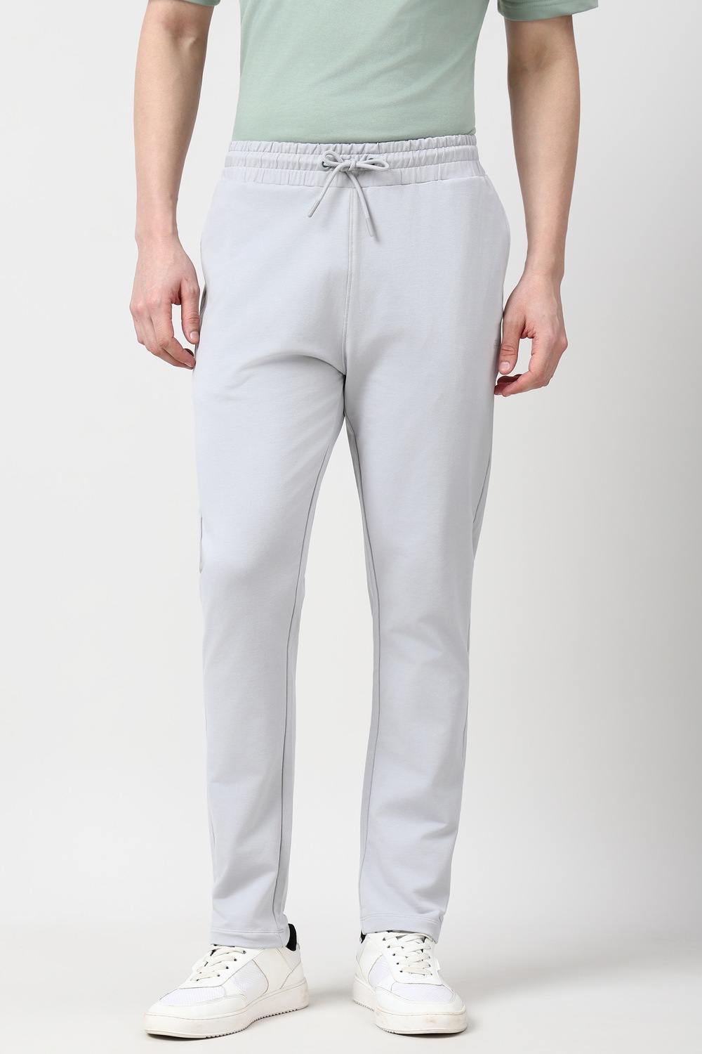 Men GreySolid Casual Track Pants