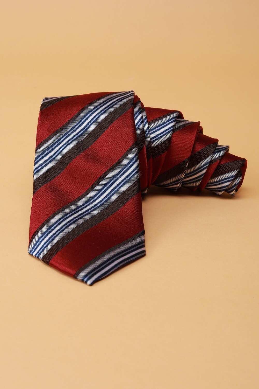 Men Maroon Stripe Tie