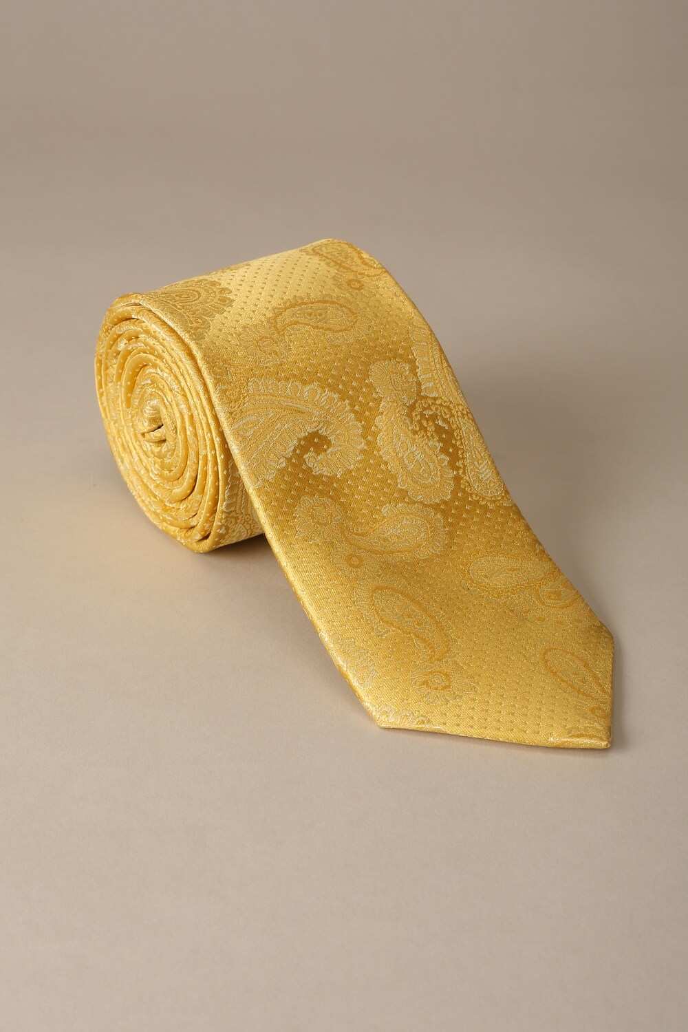 Men Yellow Embroidered Tie