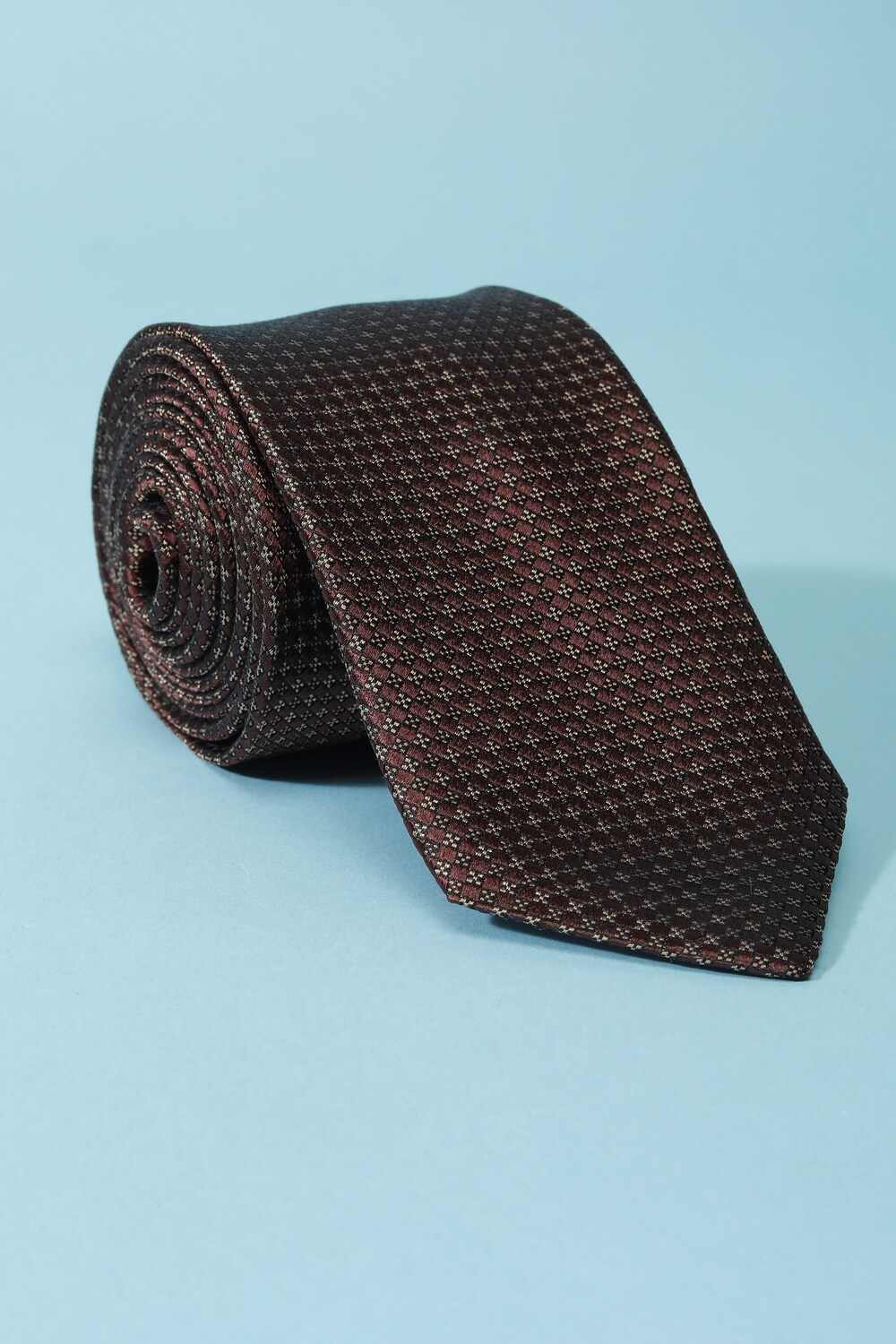 Men Brown Embroidered Tie
