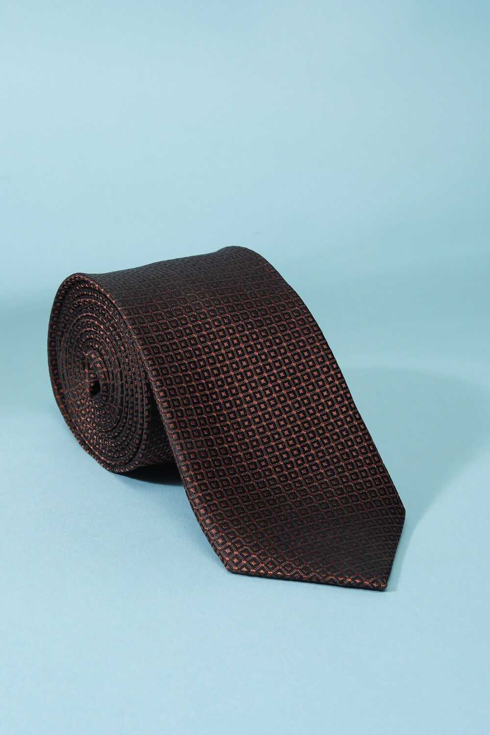 Men Brown Embroidered Tie
