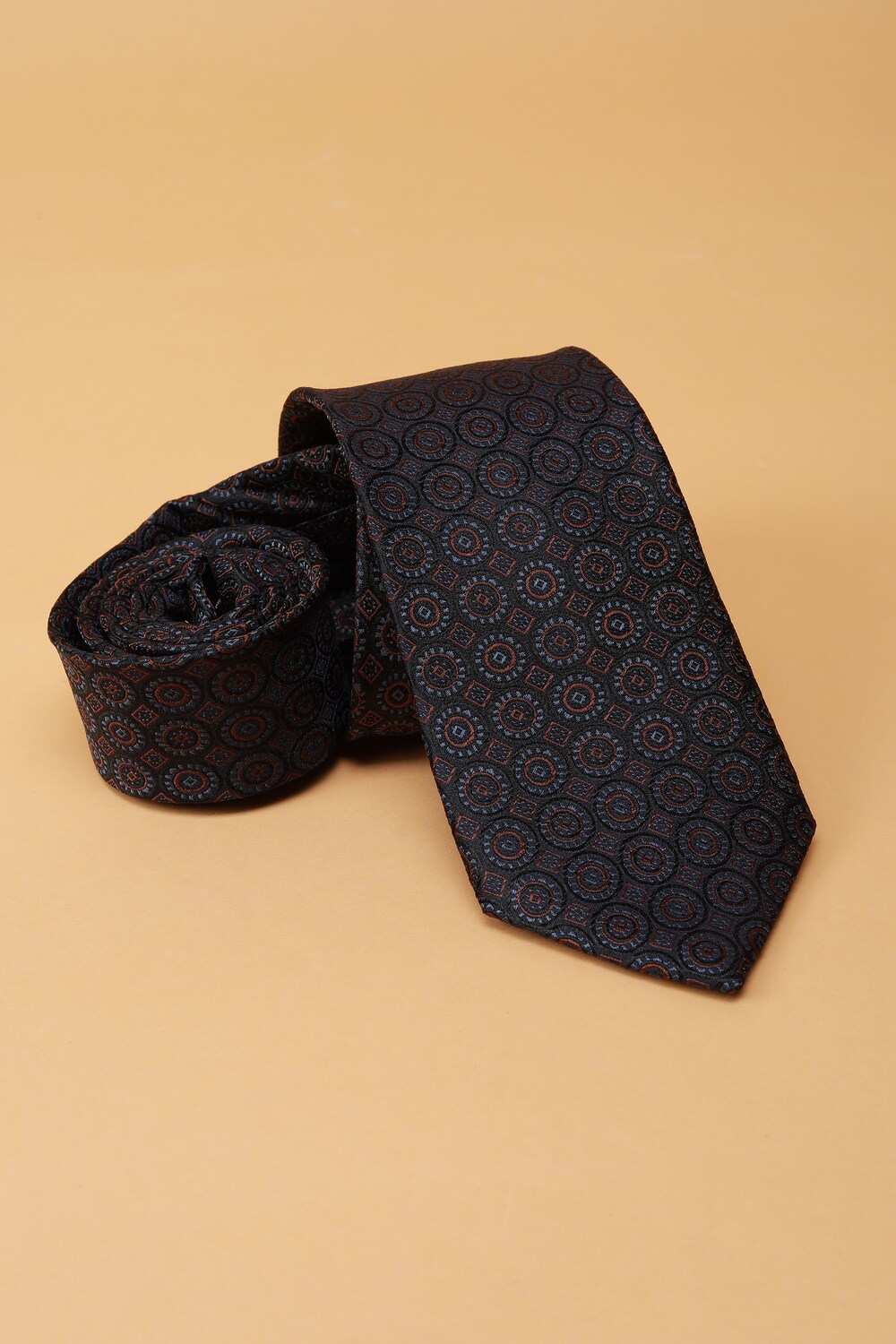 Men Black Embroidered Tie