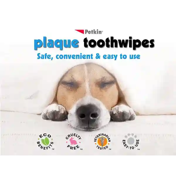 Petkin Plaque Fresh Mint Dog &amp; Cat Toothwipes (40 Wipes)