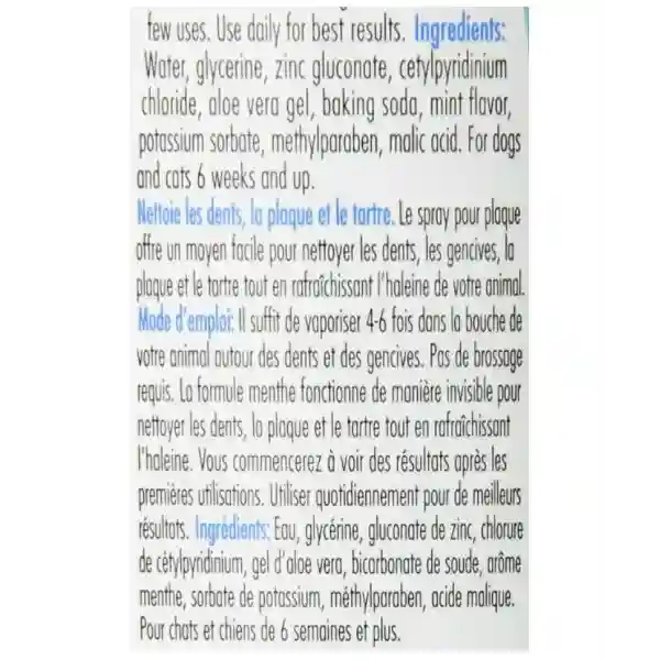 Petkin Plaque Cool Mint Dog &amp; Cat Oral Spray - 120 ml