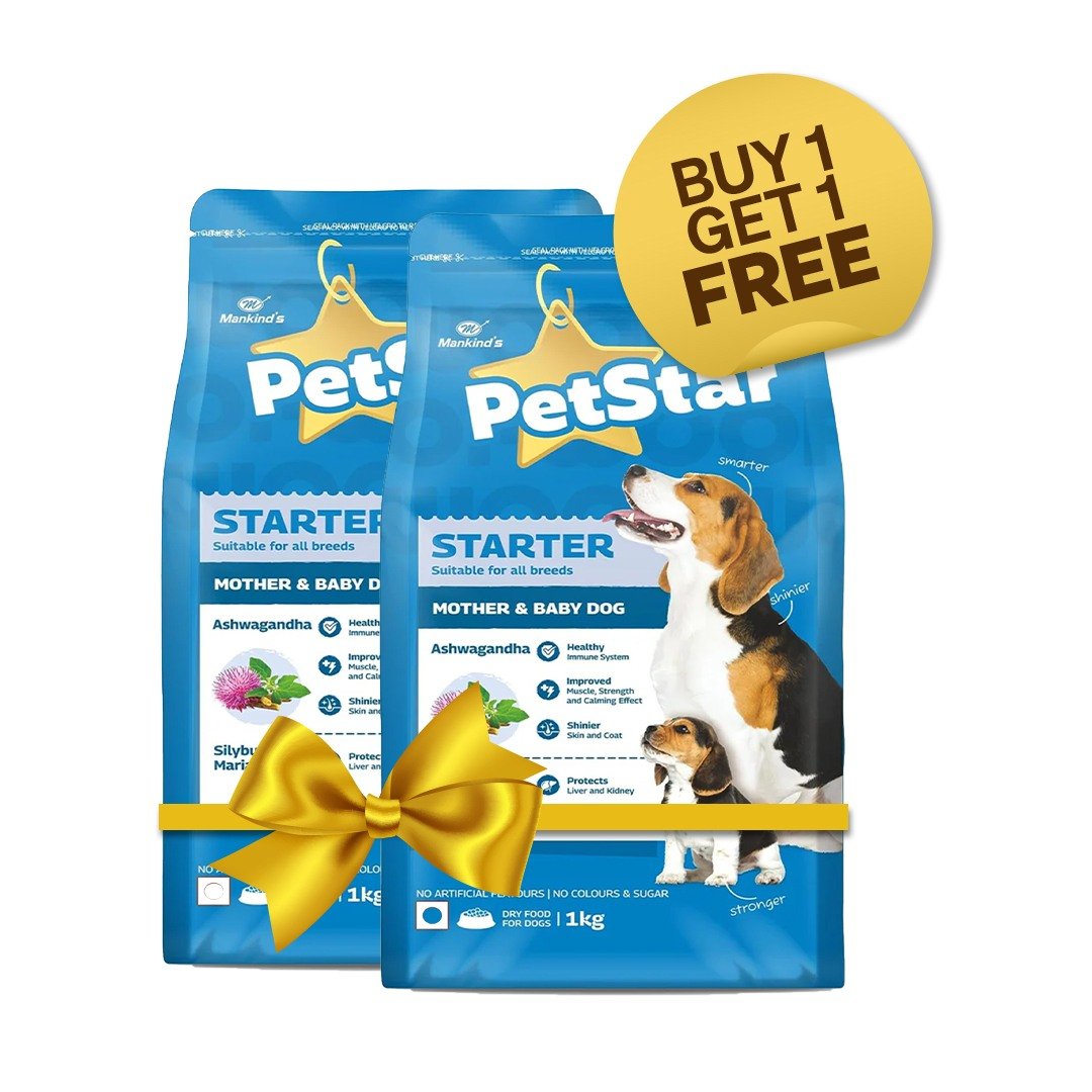 Petstar Starter Mother & Baby Dog Dry Food (Buy 1 Get 1 Free) - 1 Kg