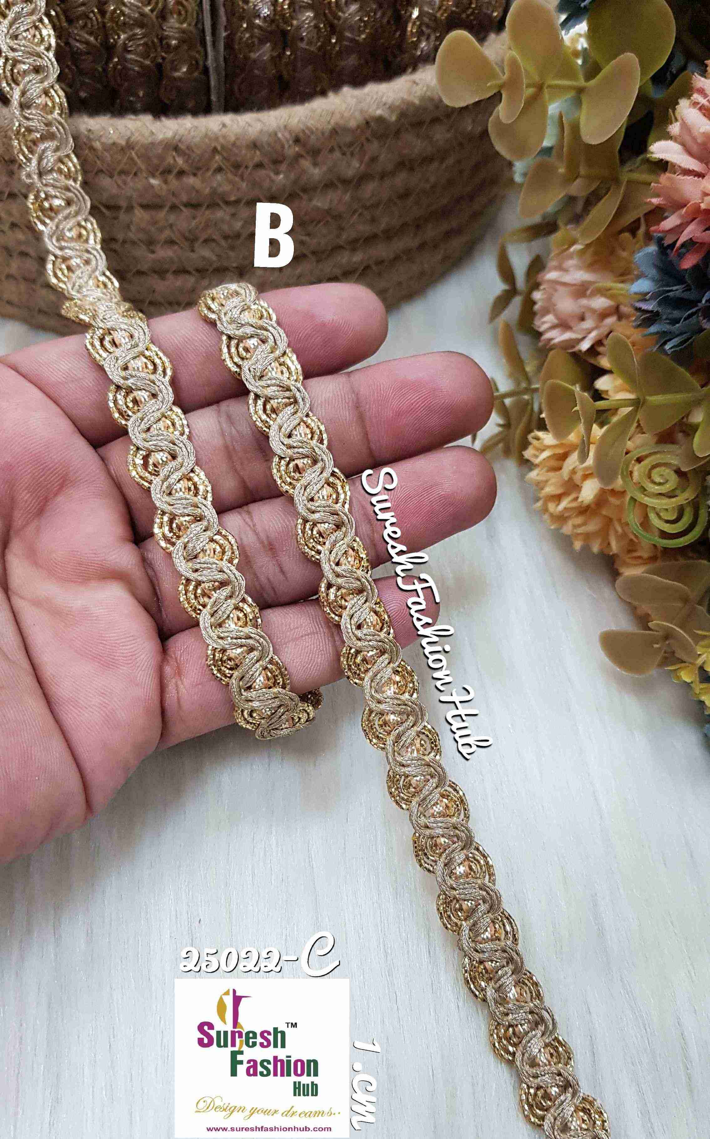 Champagne Shimmer Pearl Zari Borders