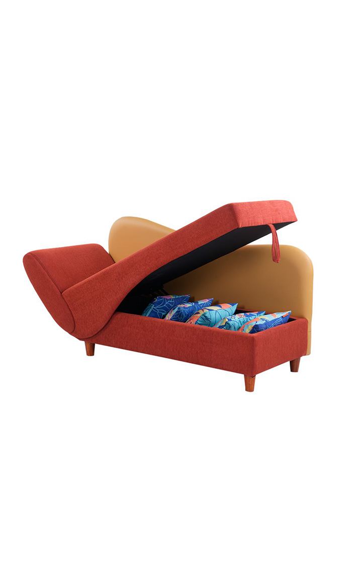 Viva Storage LHS Chaise Lounger Rusty Cider Orange Colour