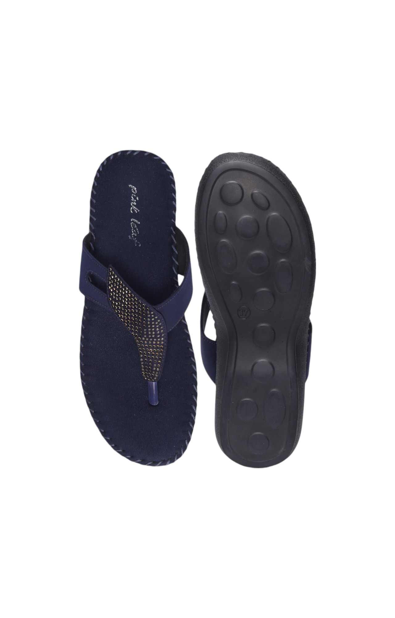 Women Blue Comfy Cushioning Thongs