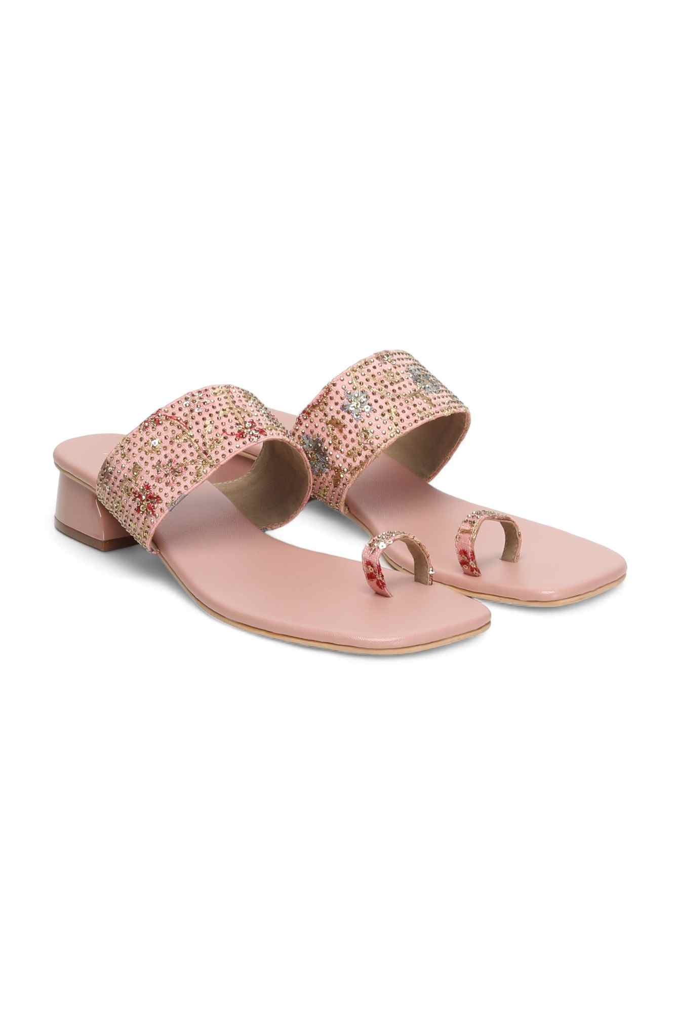 Women Pink Embellished Toe-Ring Sandal