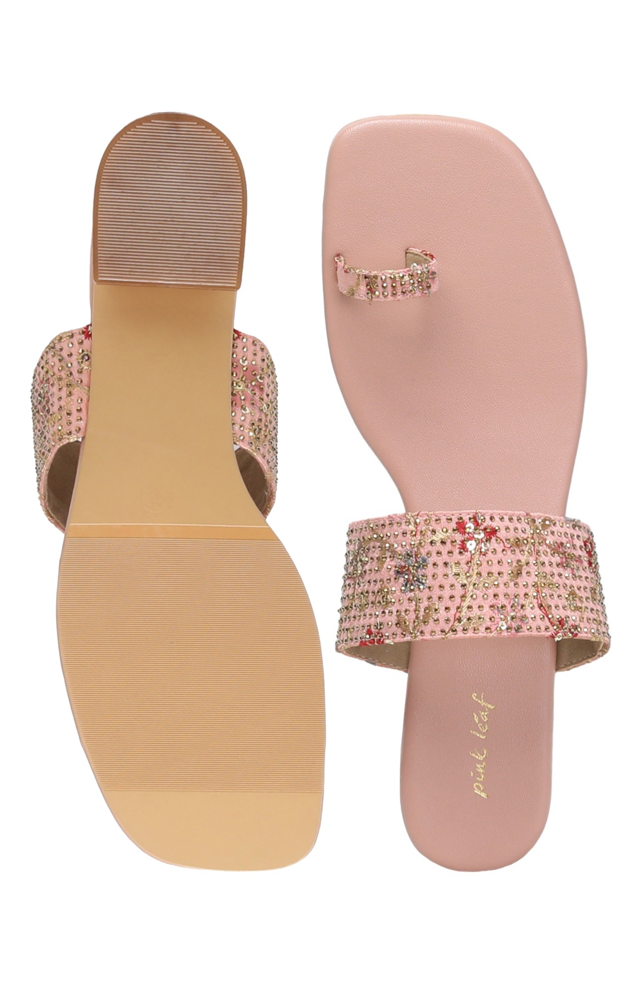 Women Pink Embellished Toe-Ring Sandal