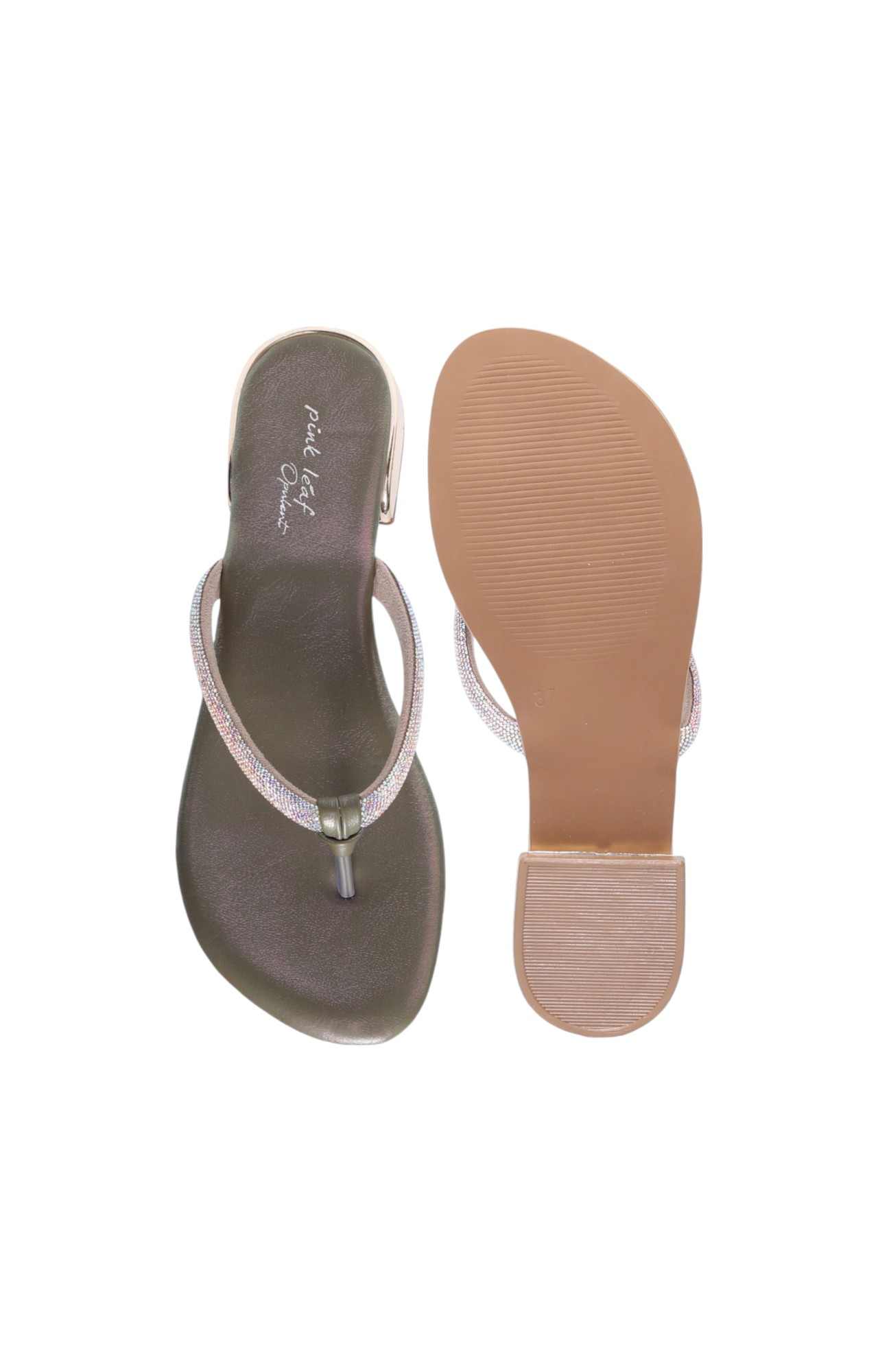 Women Purple Party Thongs with Rhinestones