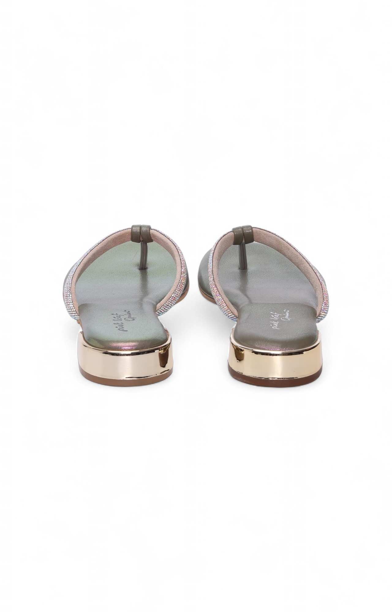 Women Purple Party Thongs with Rhinestones