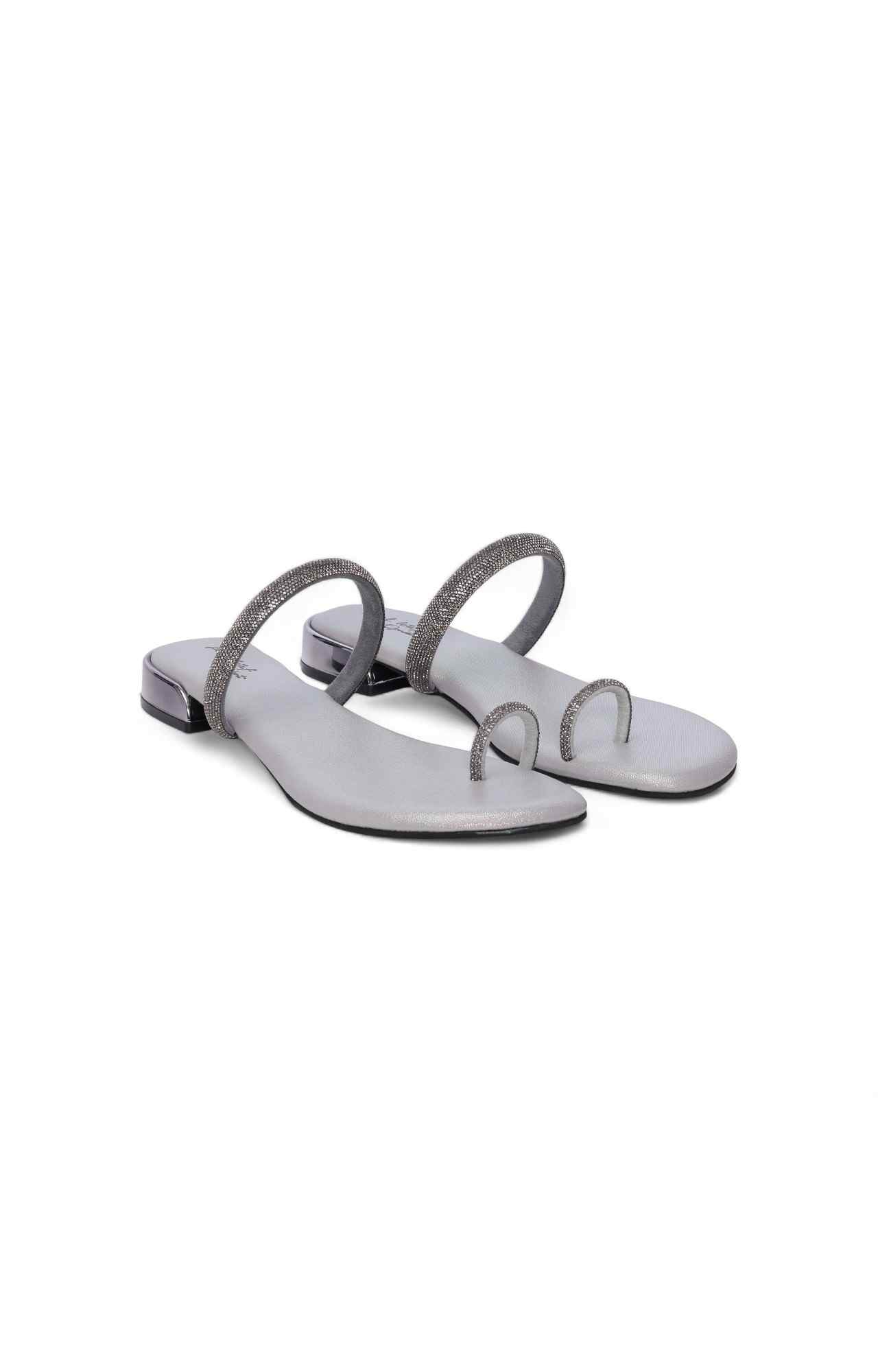 Women Grey Party with Rhinestone Strap