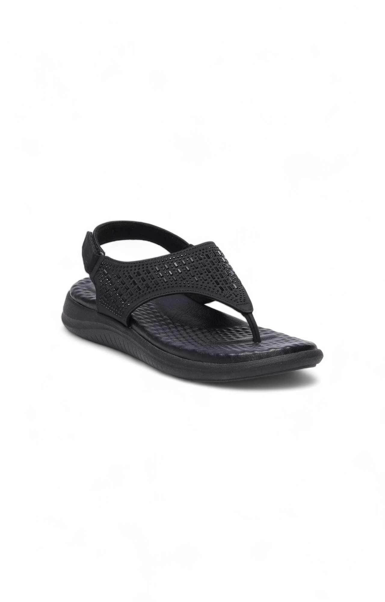 Women Black Comfy Velcro Sandals