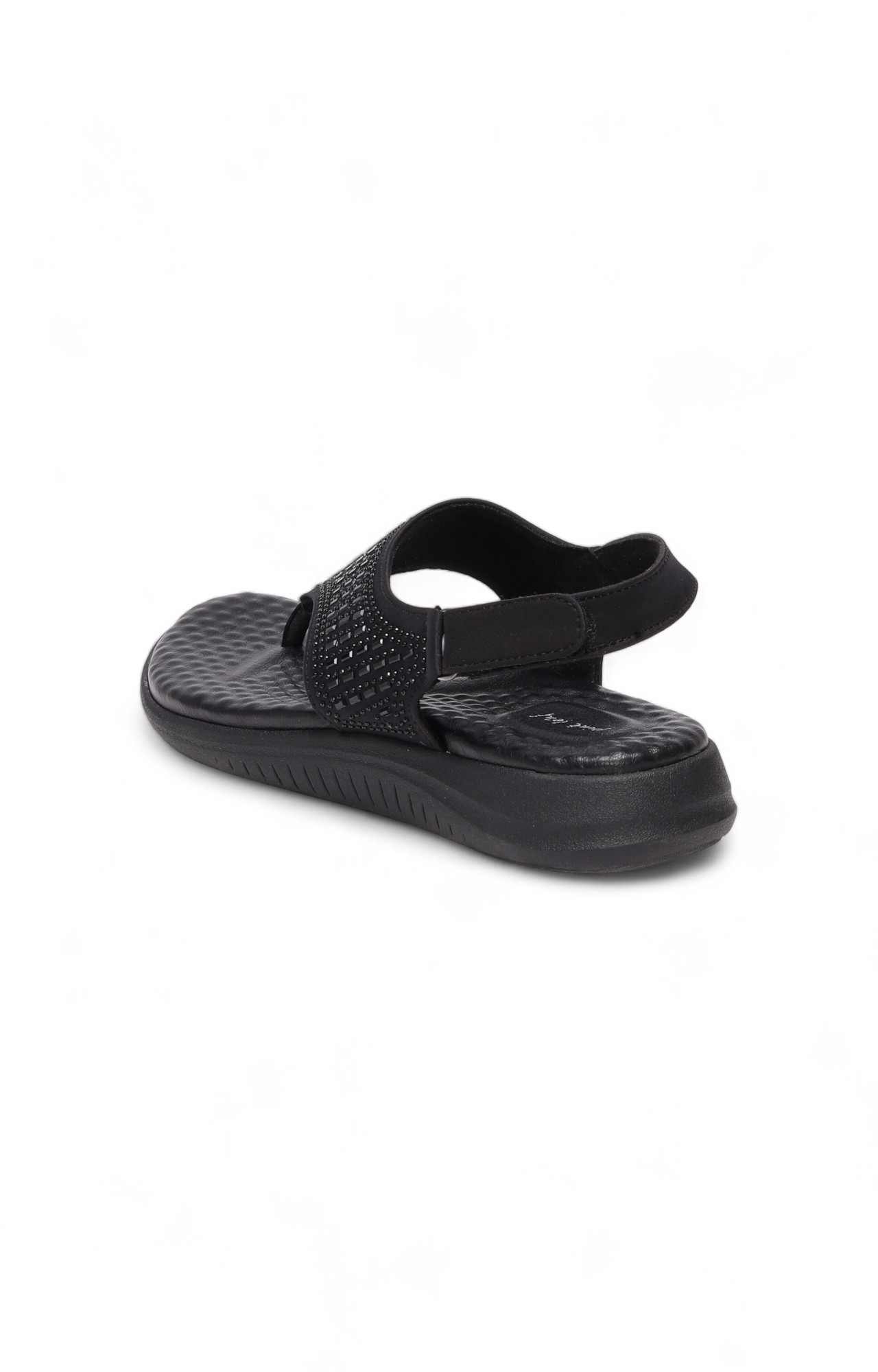 Women Black Comfy Velcro Sandals