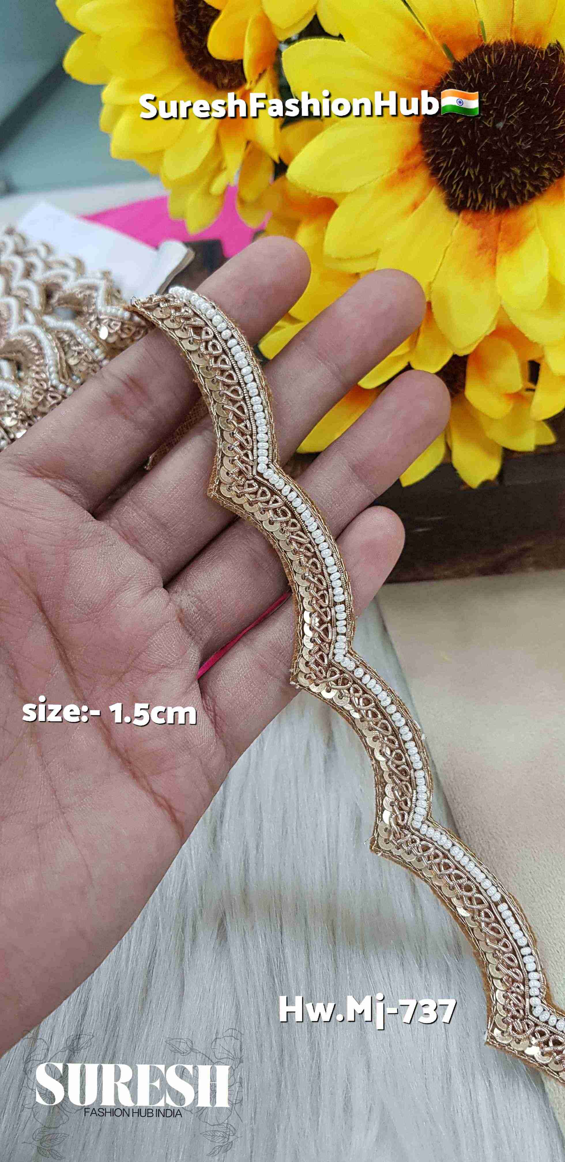 Zardozi Double-Sided Scalloped Cutwork Lace
