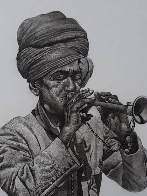 Musician Miniature Painting