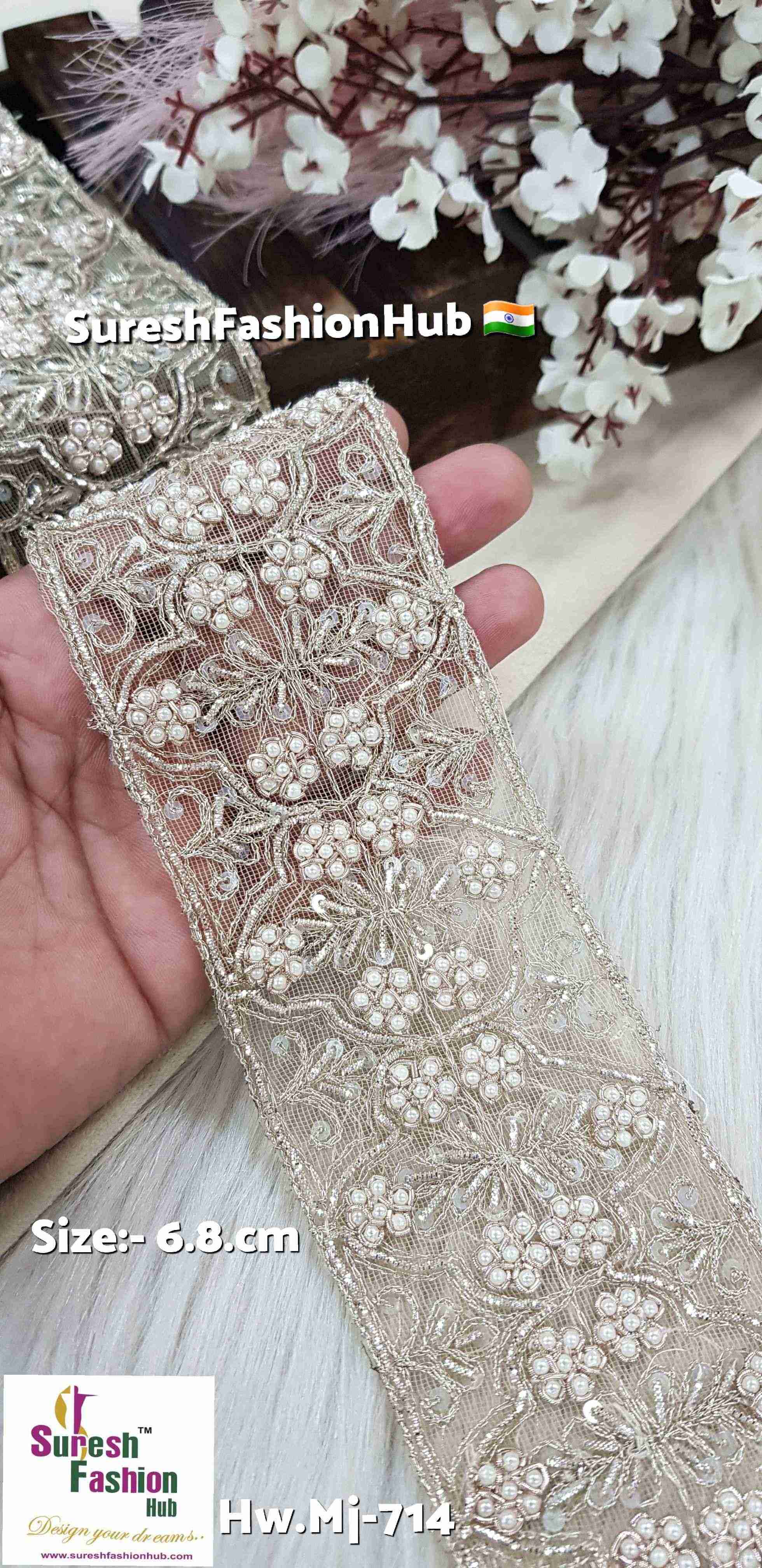 Floral Elegance Water Zardosi Lace
