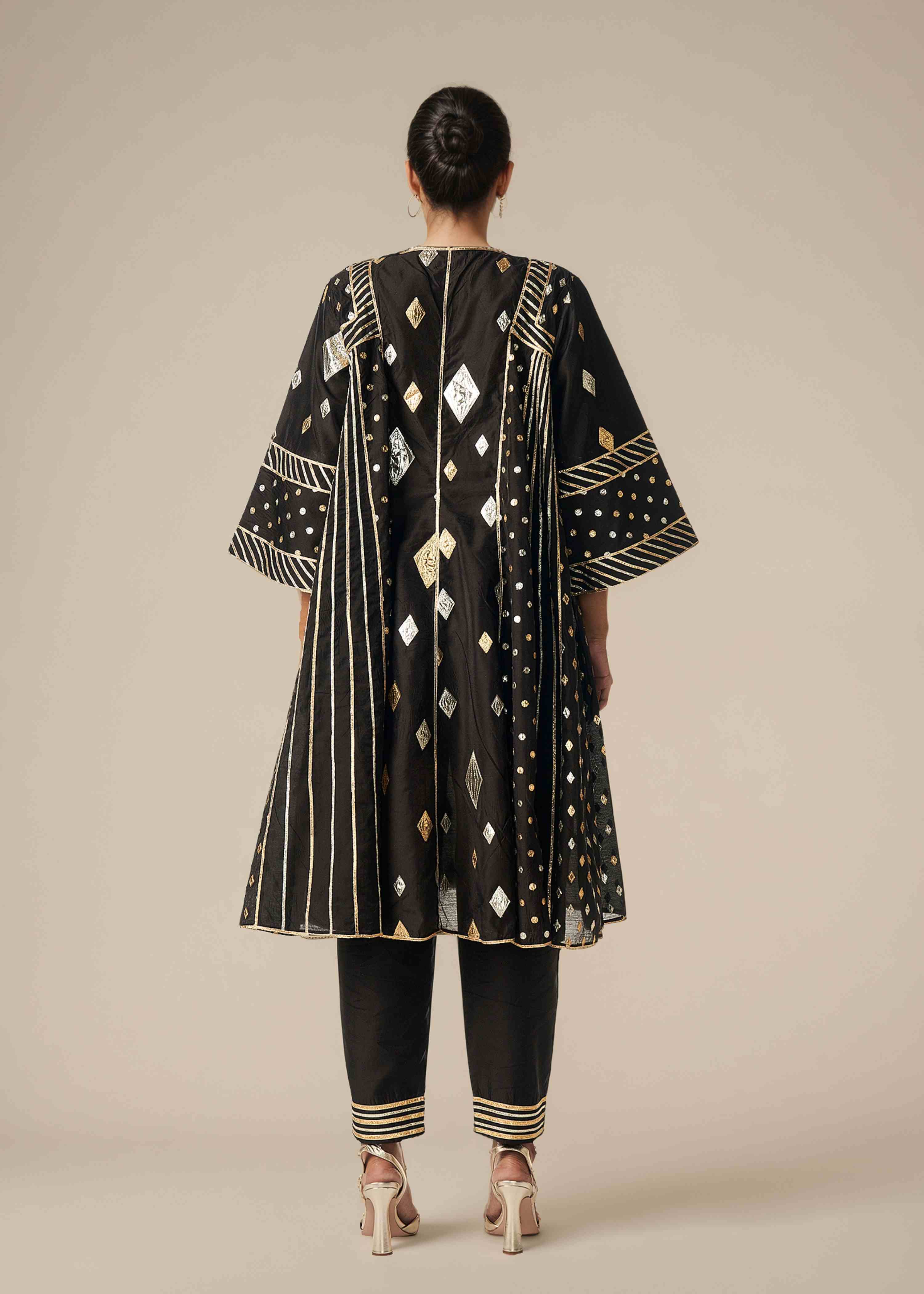 Black Kali Kurta Set