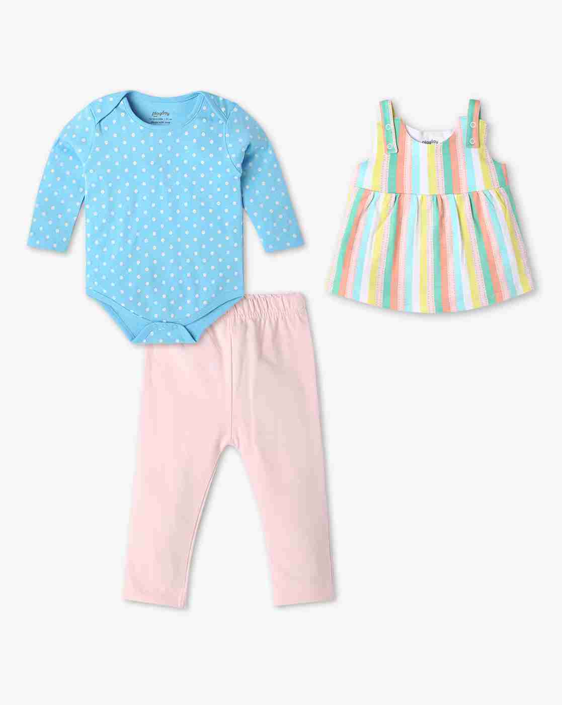 PLAYDAY | Girls Printed Regular Fit Top & Pants Set with Romper|0