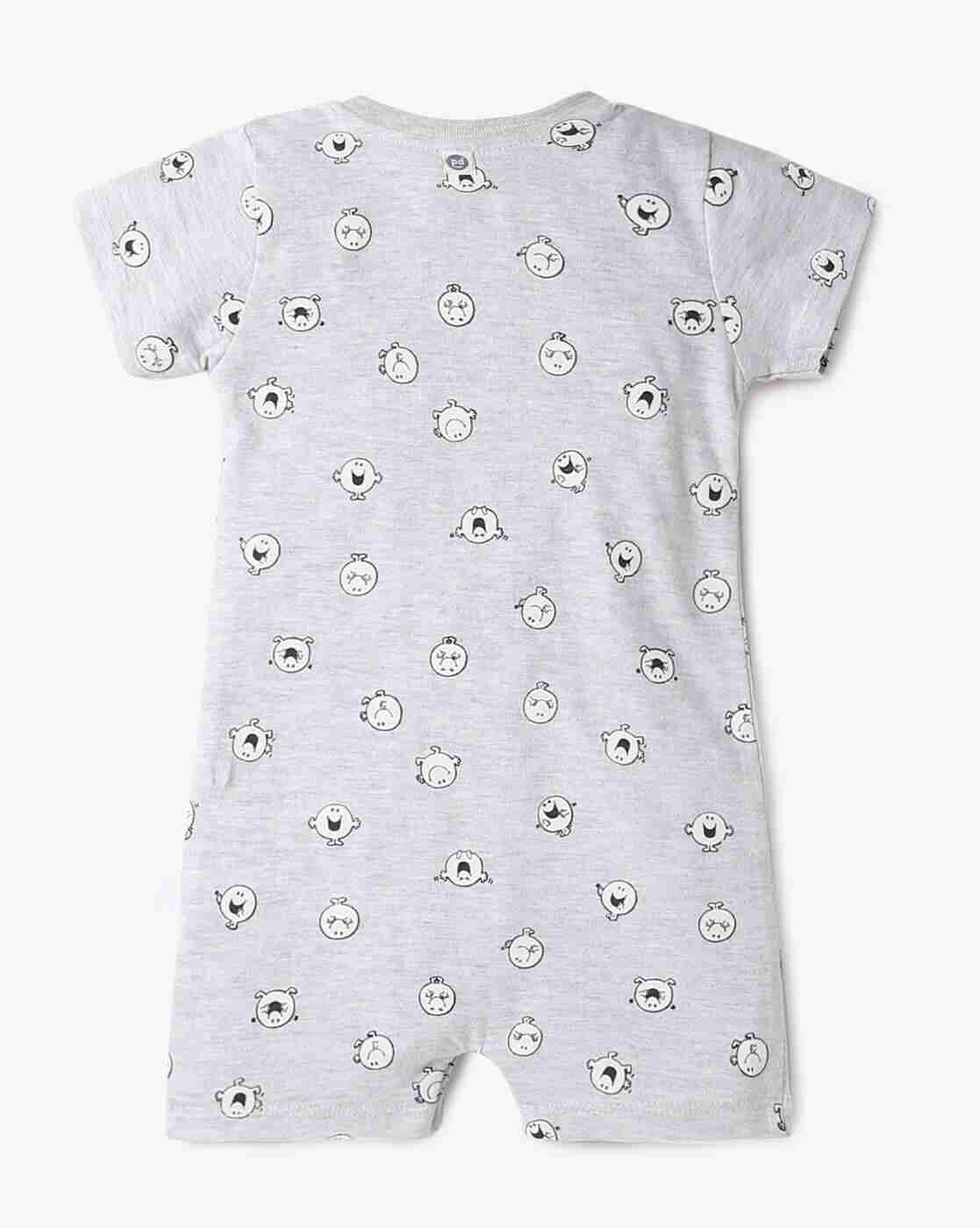 PLAYDAY | Mr. Happy Print Button-Front Romper|1