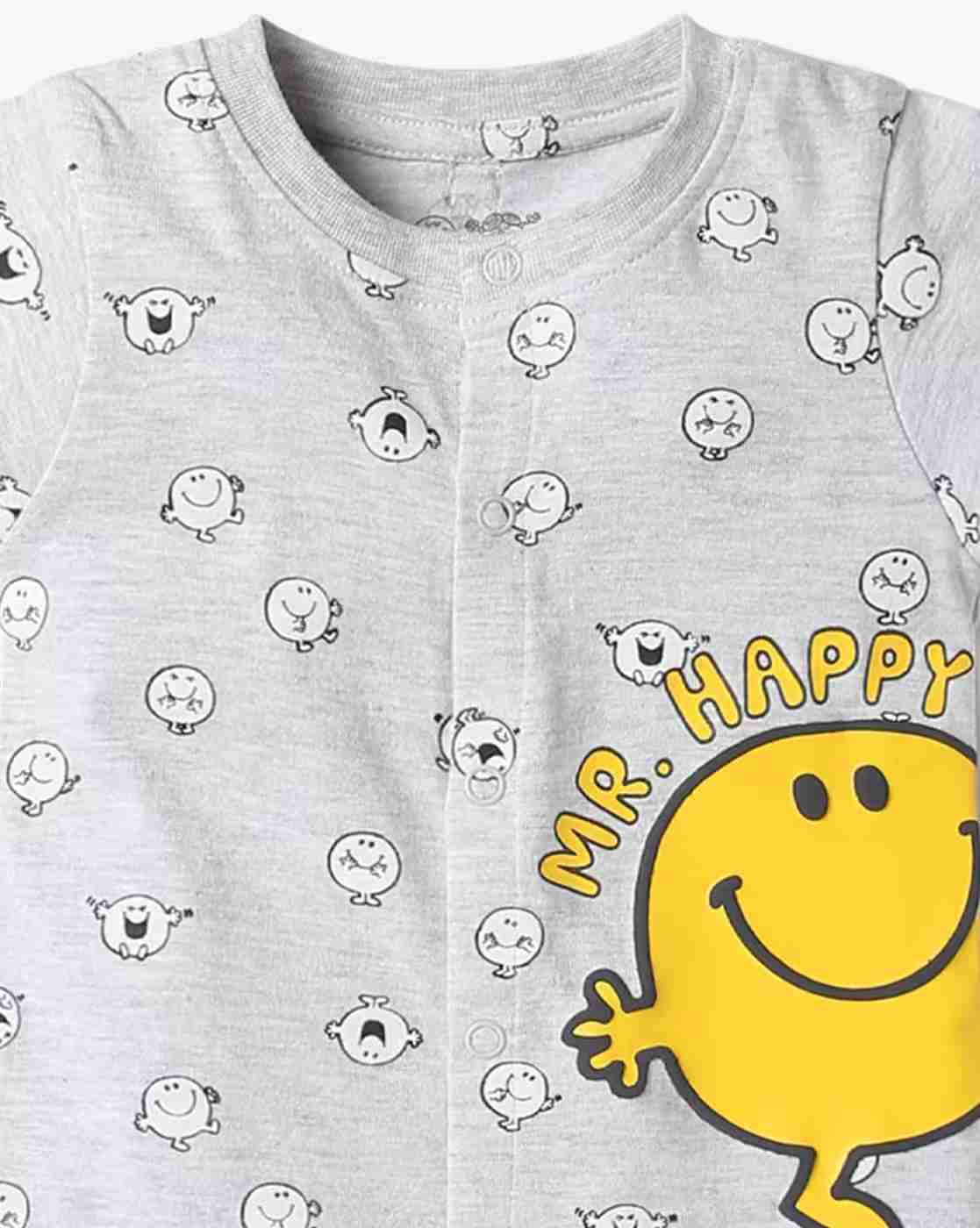 PLAYDAY | Mr. Happy Print Button-Front Romper|2