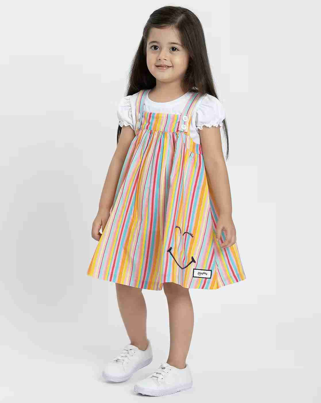 PLAYDAY | Women Striped Flared Dress with Top|4