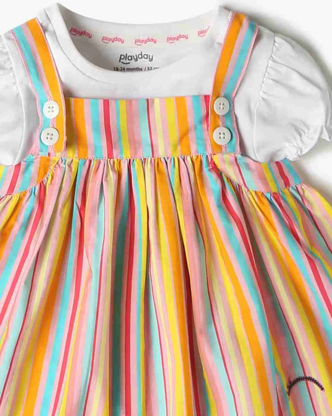 PLAYDAY | Women Striped Flared Dress with Top|8