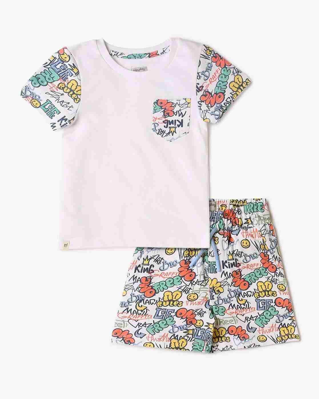 PLAYDAY | Boys T-Shirt & Printed Shorts Set|0